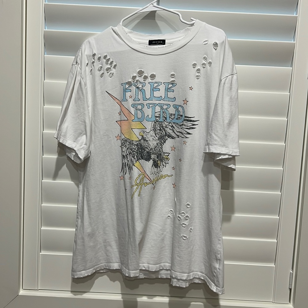 Zutter Free Bird oversized distressed shirt